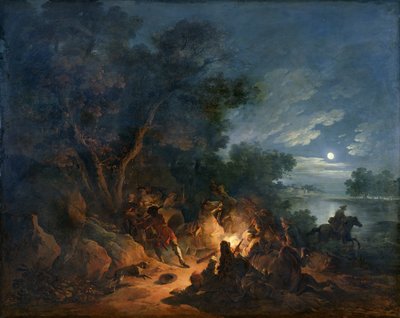 Attaque par des voleurs la nuit, vers 1770 - Philippe Jacques de Loutherbourg